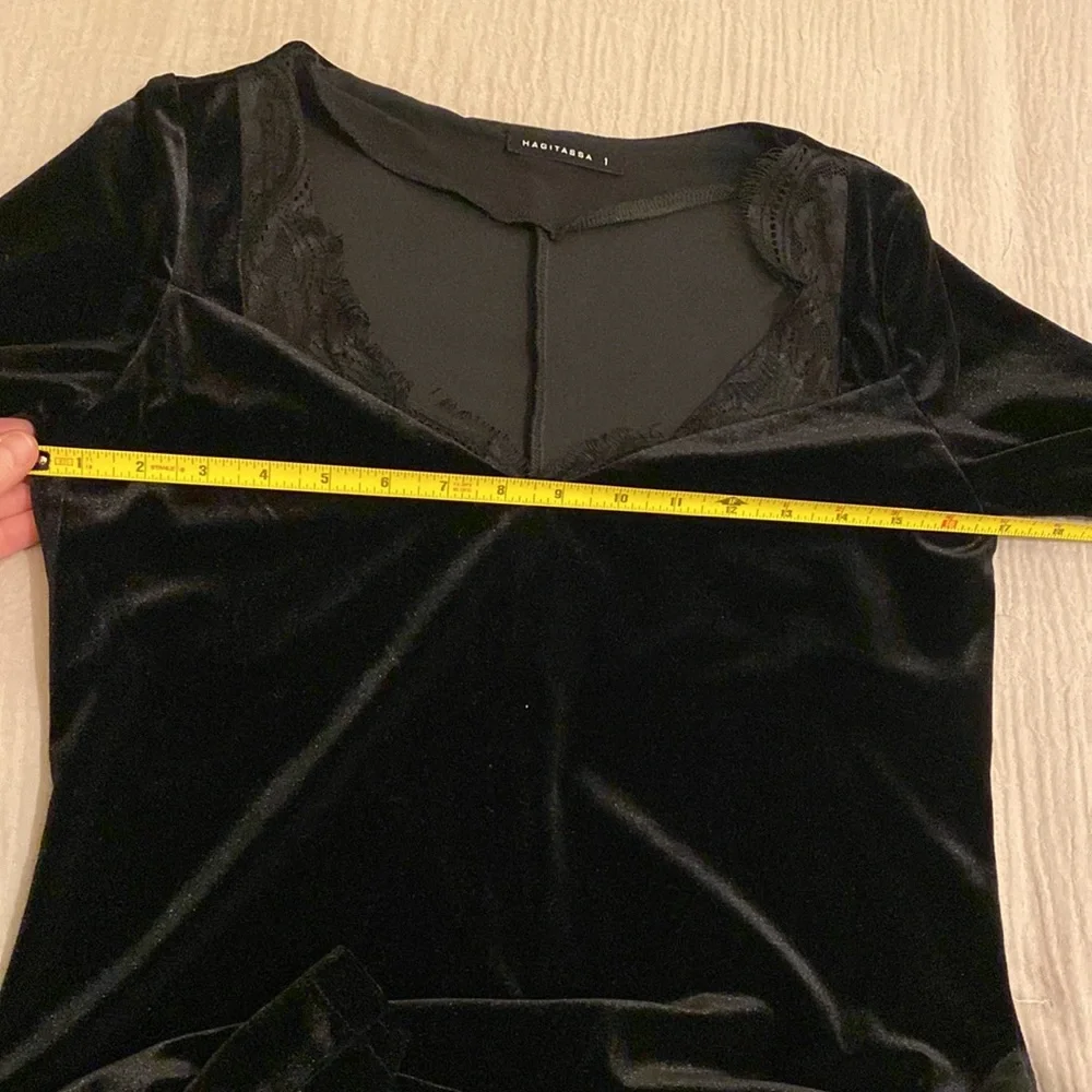 HAGITASSA Elegant Black Velvet Dress. Size 1